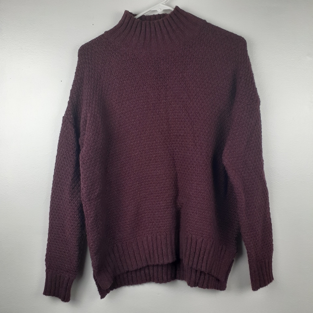 Marine Layer Alpaca Wool Blend Sweater Knit Mock‎ Neck Purple Old Money